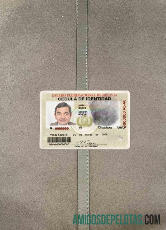 Bolivia ID olhar de foto frente exemplo